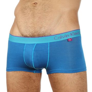 Мужские трусы хипсы голубые  с голубой резинкой Calvin Klein One Boxer