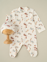 Комбинезон + шапочка-узелок "Машинки"