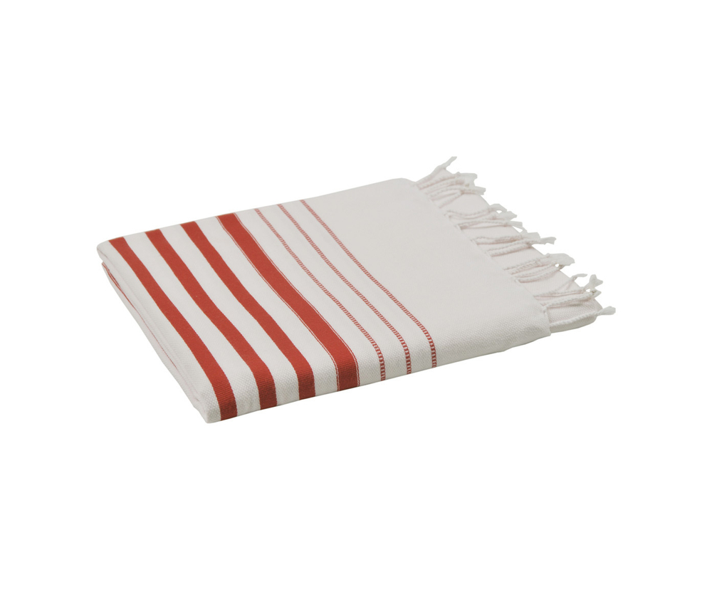 Банная простыня-пештемаль 100x180 Hamam Marine с красной полосой