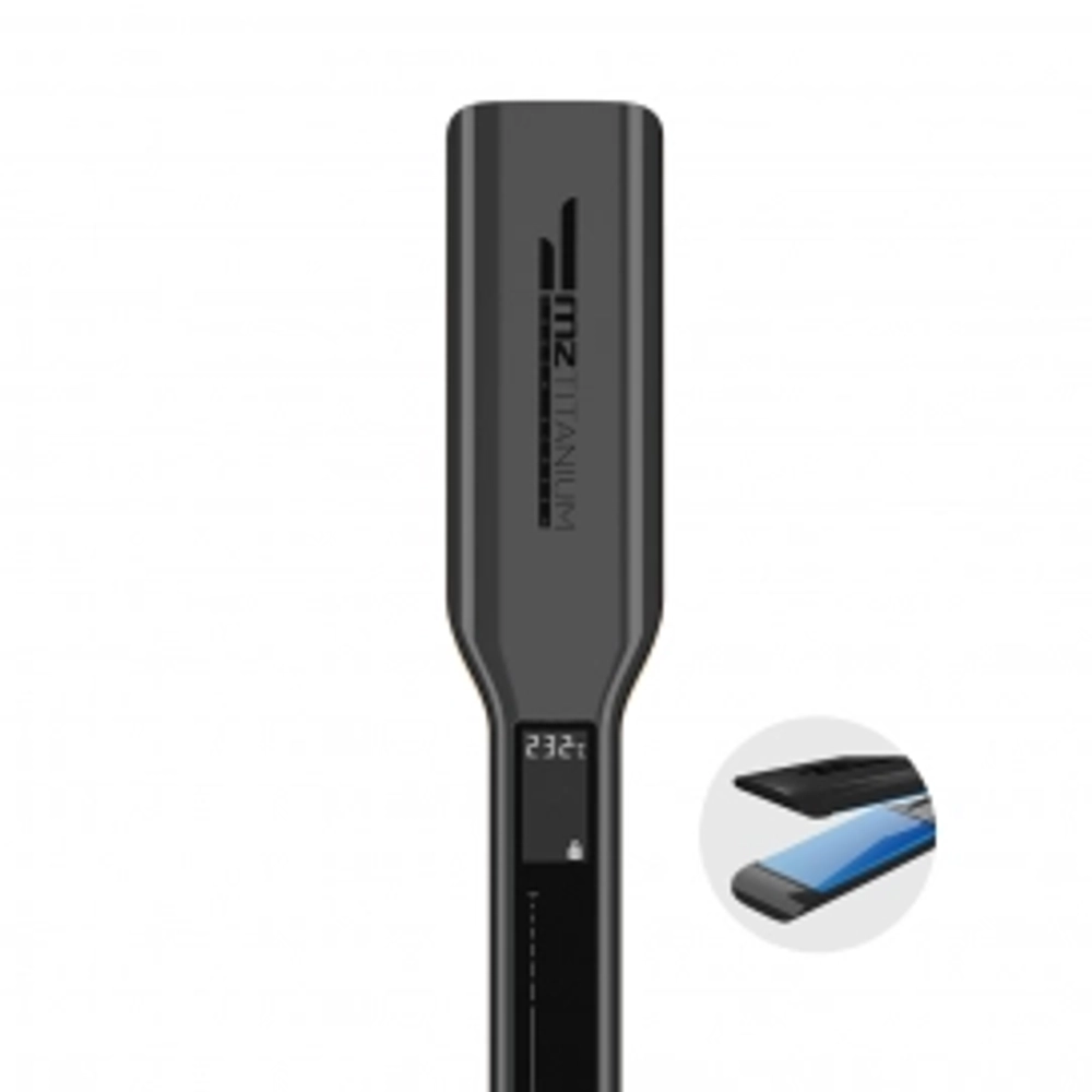 Утюжок MZ Titanium космос, голубые пластины, матовый