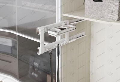 S-6726-W Вешалка для галстуков и ремней с органайзером, Starax, (400х475х290 мм), левая, белая