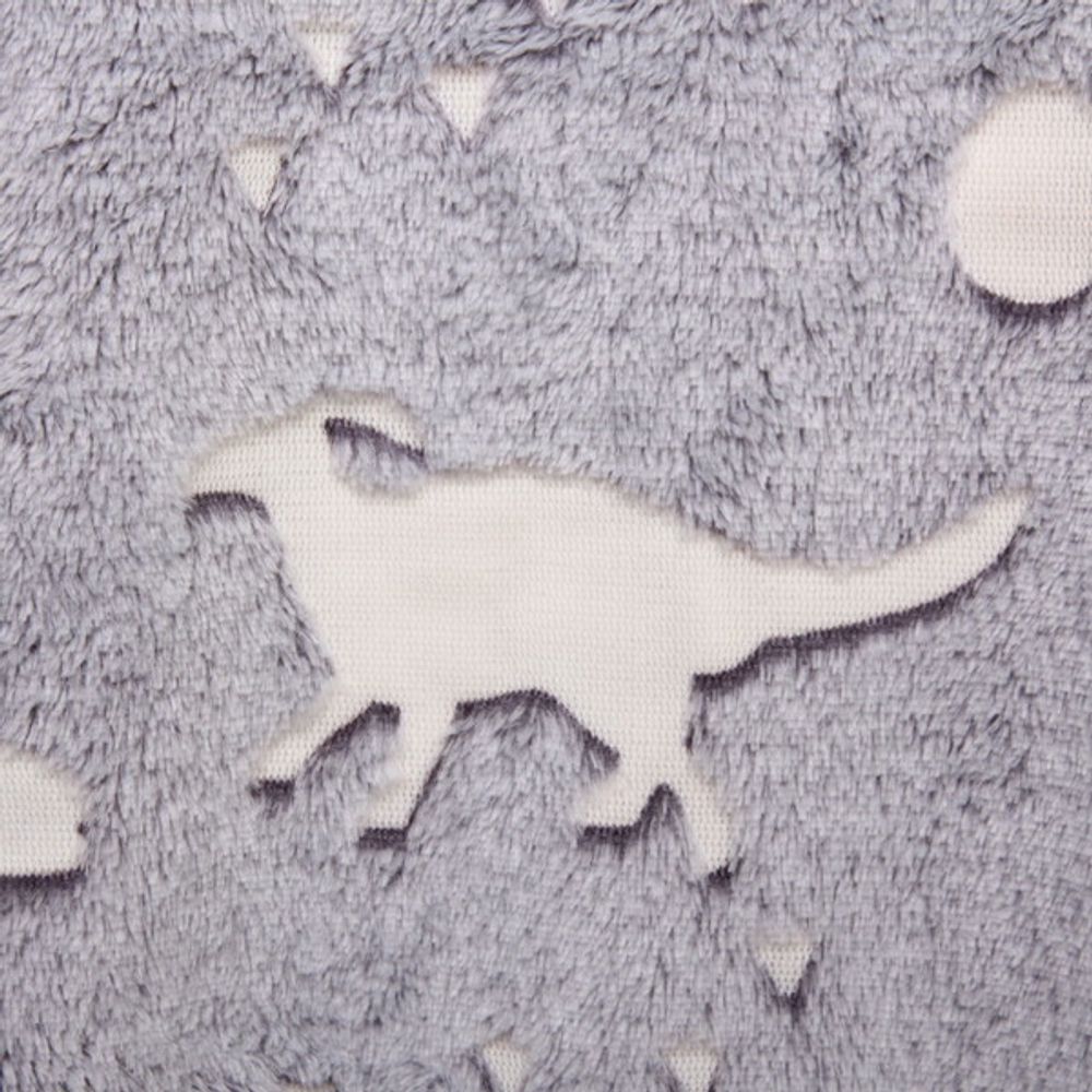 Плед 150*200см «Neon-Динозавры» светящийся, цвет серый, микрофлис Ультрамарин