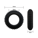 Черное эреционное кольцо с ребрышками Titan