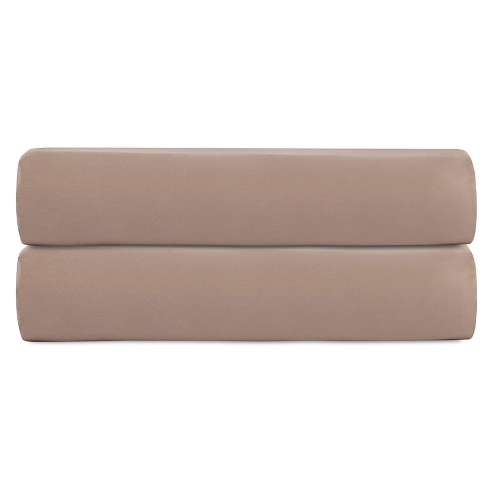 Простыня из сатина светло-коричневого цвета из коллекции essential, 180х270 см