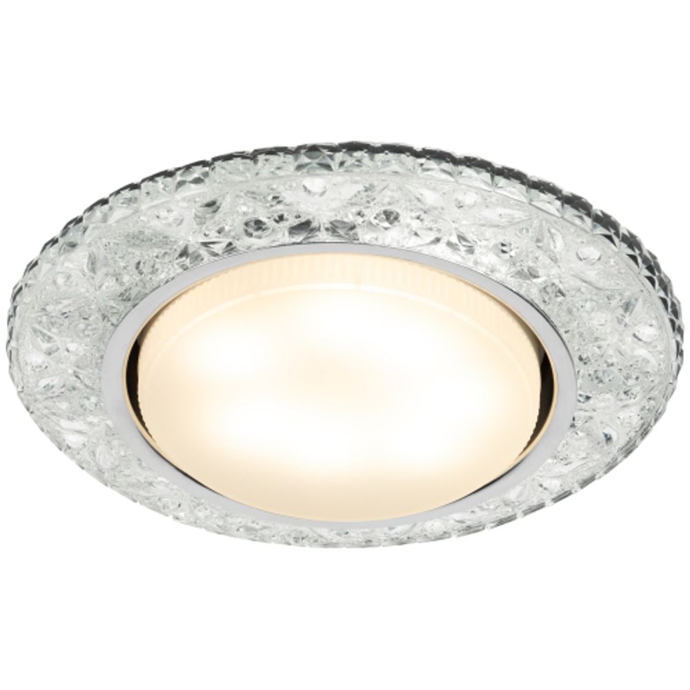 Светильник встраиваемый cо светодиодной подсветкой ЭРА DK LD25 SL/WH под лампу GX53 прозрачный | Встраиваемые LED светильники