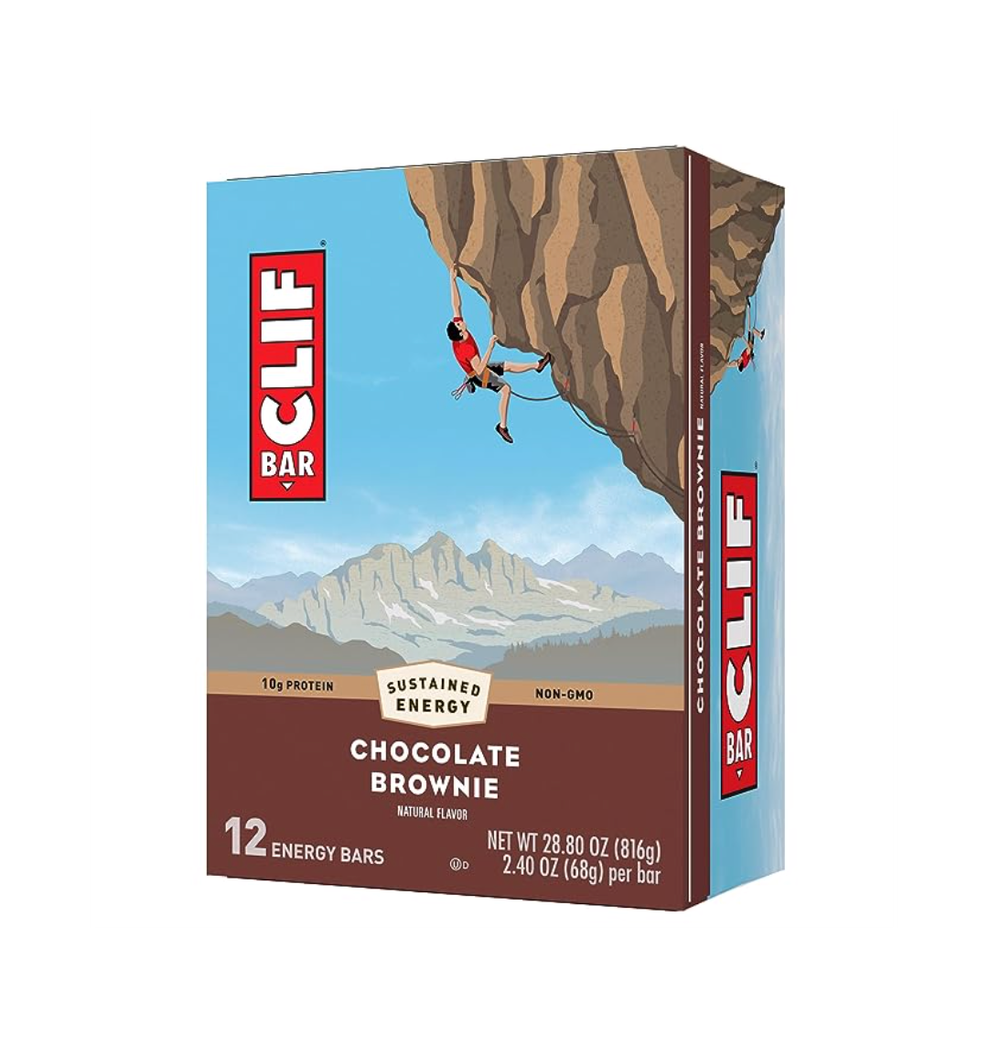 Clif Bar - Протеиновые батончики со вкусом шоколадного брауни - Сделано из органического овса - 10 г белка - Не содержит ГМО - На растительной основе - Энергетические батончики