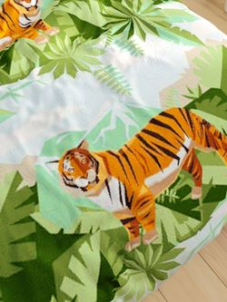Постельное белье Сказка "Год тигра" 1,5-сп Наволочка 50х70 см 1 шт Простынь на резинке 90х200 см Пододеяльник 145х215 см, перкаль