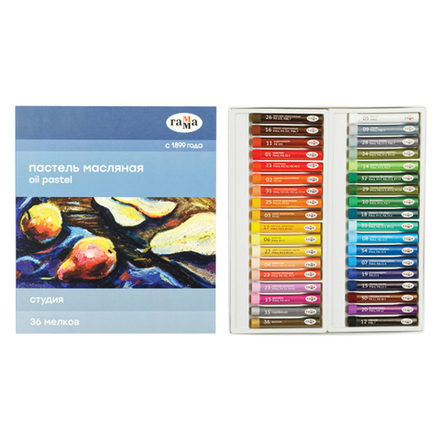 Пастель масляная Гамма "Студия", 36 цветов, картон. упак.