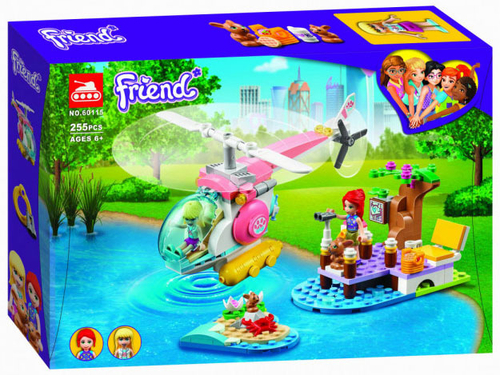 Конструктор Френдc "Спасательный вертолет ветеринарной клиники" 255 дет.