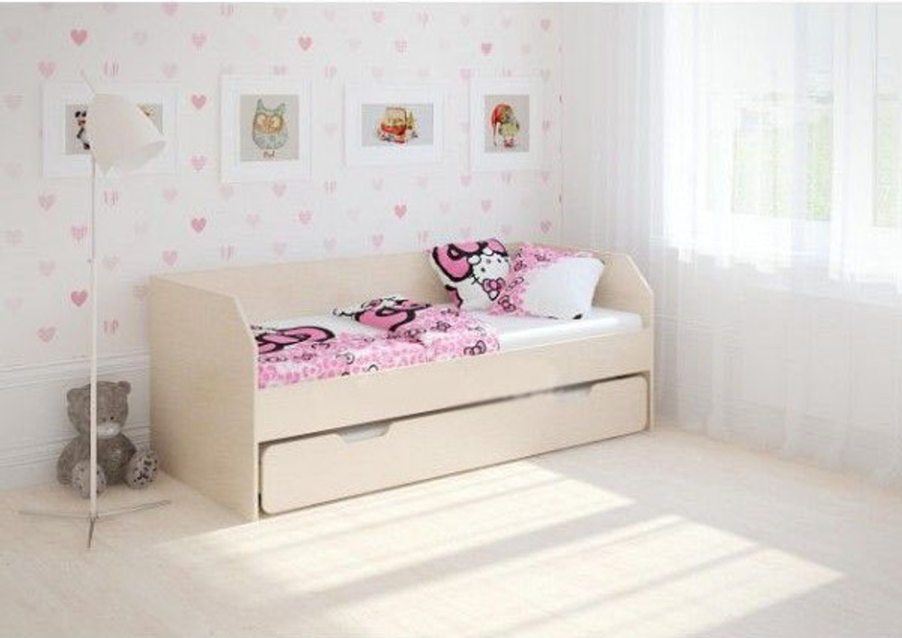 Выдвижная двухъярусная кровать КарИВи Л-13.2  Дуб Молочный