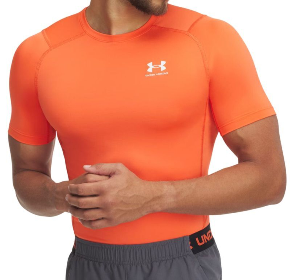 Мужская теннисная футболка Under Armour Heat Gear Short Sleeve - Оранжевый
