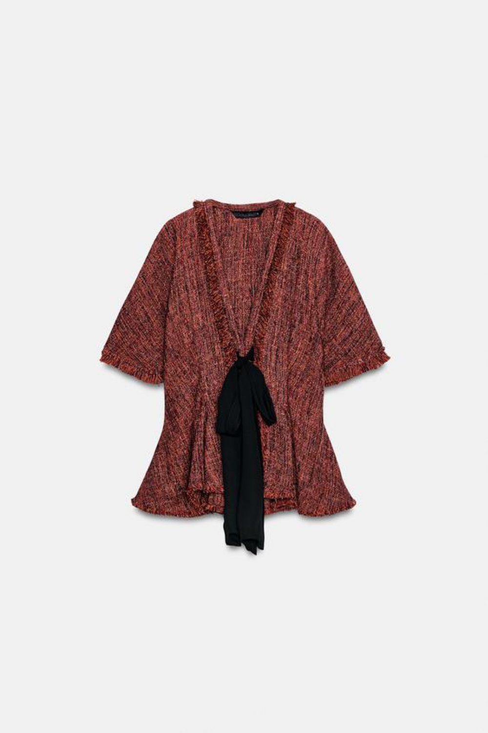 ZARA ТОП С БАСКОЙ И БАХРОМОЙ — ZW COLLECTION, ОРАНЖЕВЫЙ