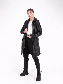 Плащ женский из натуральной  кожи