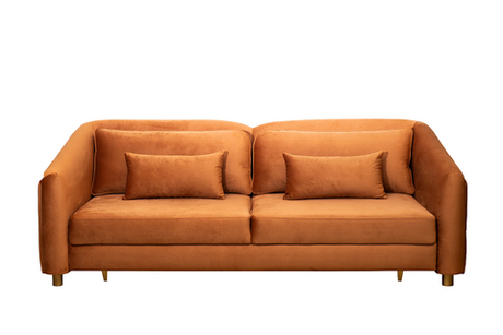 Диван трехместный Garda Decor Trevi терракотовый велюр с кантом механизм пума