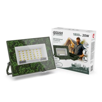 Светодиодный прожектор 20W 6500К GFD002 хаки Elementary Gauss