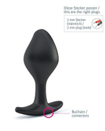 Анальная пробка Rocking Force S для электростимуляции - 9,5 см. (Цвет: черный)