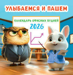 Календарь на скрепке (ПК) Улыбаемся и пашем (офисный календарь)
