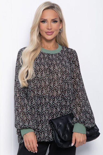 Блуза Шафран (черная/мелкие цветы) Б10796 LT Collection