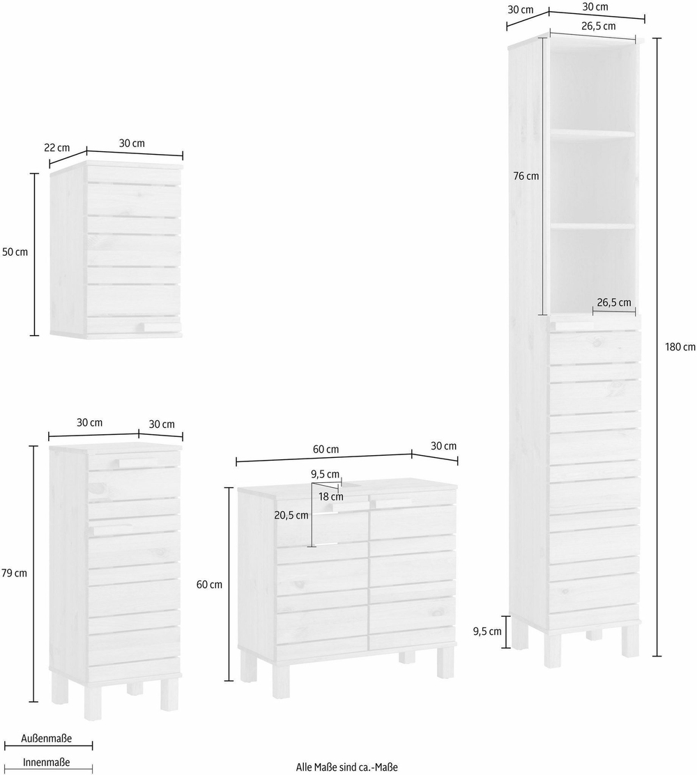 Набор мебели для ванной Джосси, комплект мебели деревянный