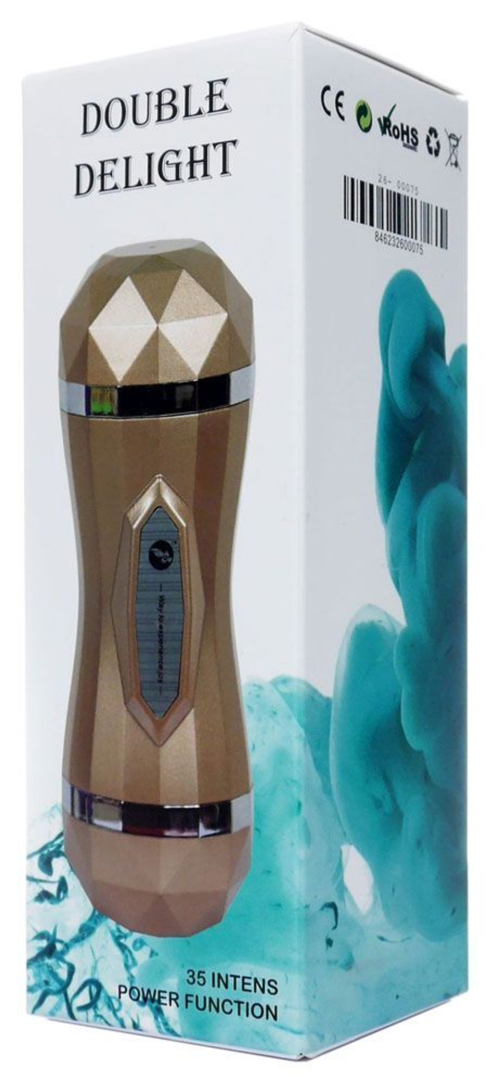 Двусторонний мастурбатор с вибрацией Double Delight - вагина и ротик (Цвет: телесный)