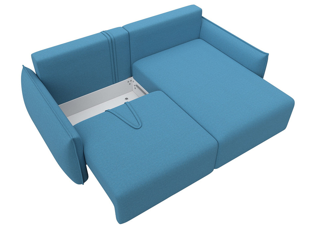 Диван угловой Лига-051 НПБ угол универсальный РОГОЖКА Амур 10 голубой