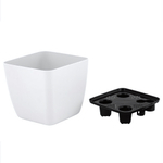 Горшок с дренажной вставкой InGreen Vienna, 1,5л, квадратный, белоснежный жасмин
