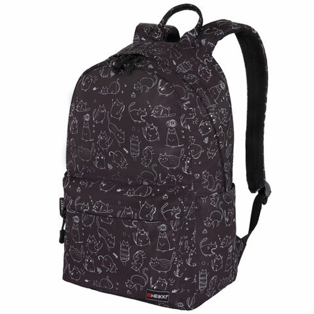 Рюкзак HEIKKI DREAM (ХЕЙКИ) универсальный, с карманом для ноутбука, эргономичный, "Crazy cats", 42х26х14 см, 273853