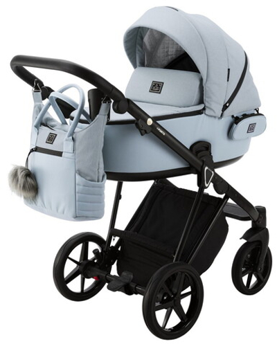 Детская коляска Adamex Porto 3 в 1 PO-PS24 (ГОЛУБОЙ +ГОЛУБ.КОЖА)