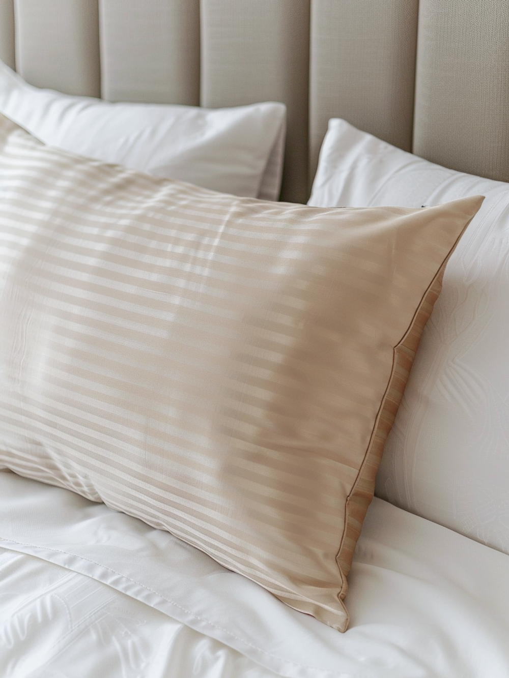 ANTIUTOPIA 1 наволочка, сатин бежевый страйп