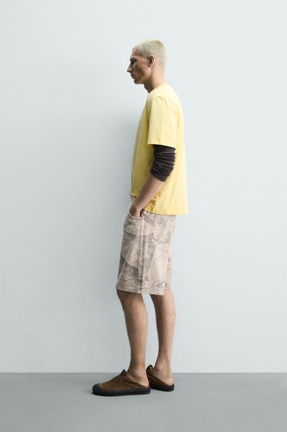 ZARA ШОРТЫ BAGGY FIT С ПРИНТОМ «ДЕРЕВЬЯ», С ПРИНТОМ