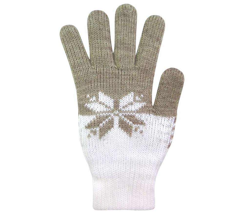 Перчатки "31 Декабря" бежевый/белый р.16, 1 шт.