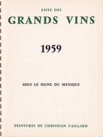 Прейскурант лучших вин парижского торгового дома «Николя» (Nicolas) на 1959 год