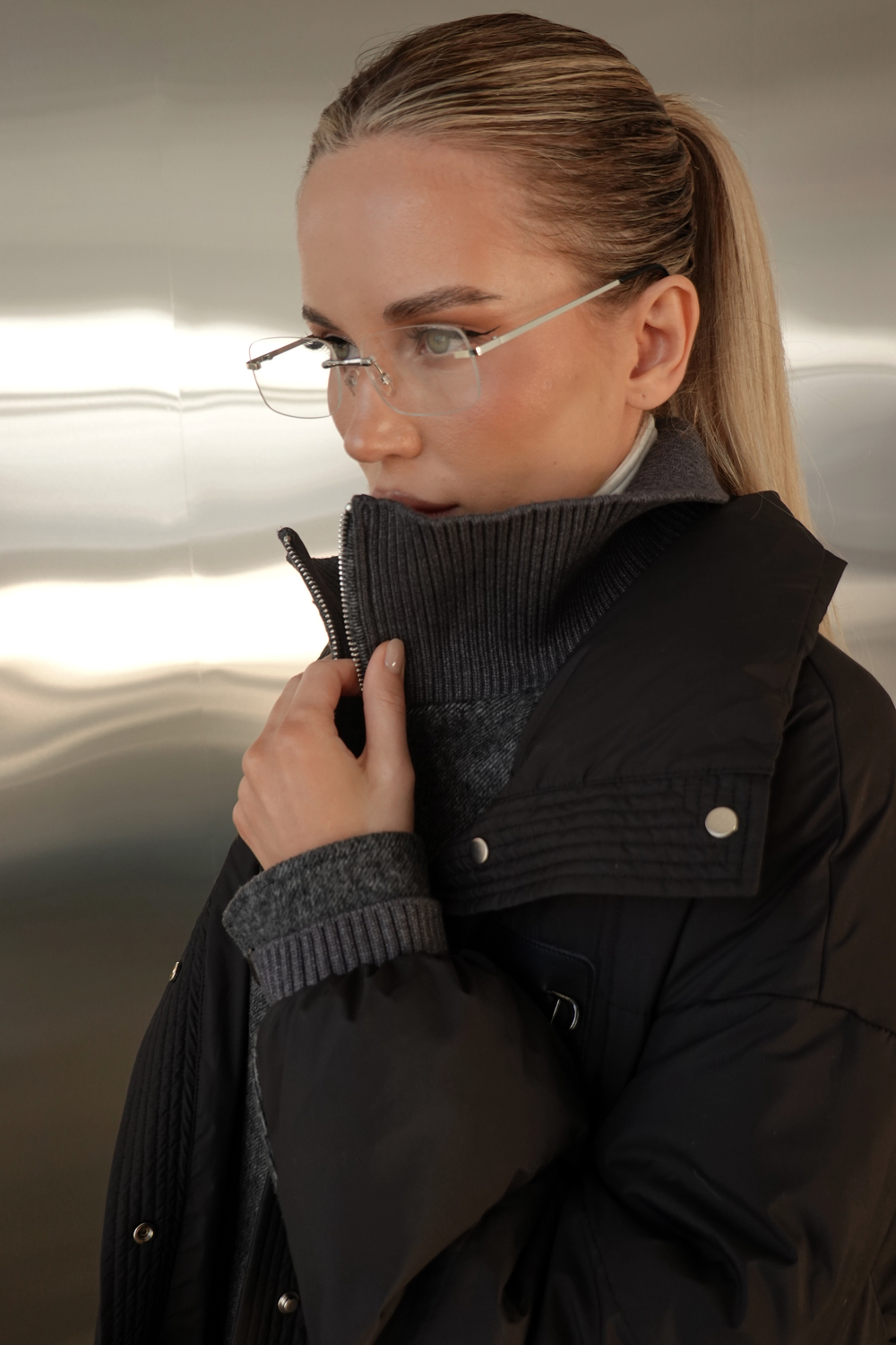 Куртка демисезонная с манишкой из шерсти