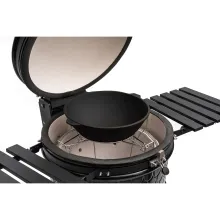 Керамический угольный гриль DinoEgg Classic Black, 46 см, с ножками и столиками