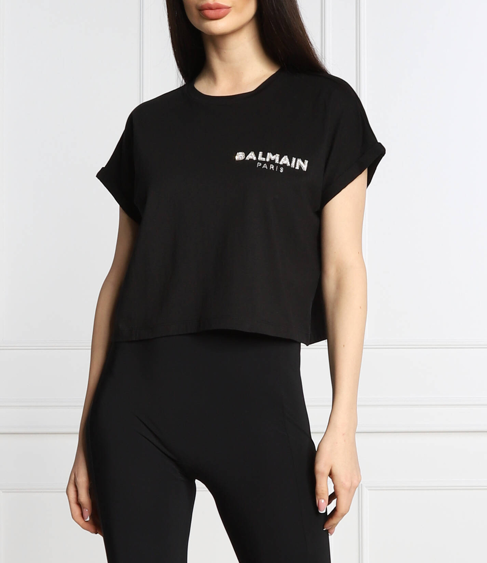 футболка Balmain - черный(YF1EE005 PB30)