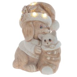 GAEM Фигурка декоративная с подсветкой "Щенок и котёнок"(3хААА,н/п) L30 W26 H40 см