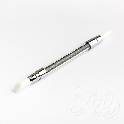 Zoo - Кисть силиконовая двусторонняя конус и скошенный вал