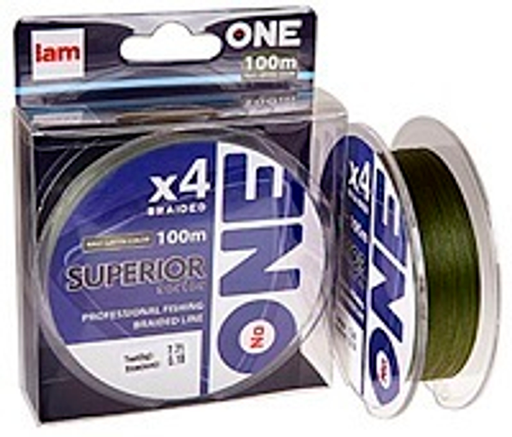 Шнур IAM №One Superior x4 100м 0.18мм 7.71кг Navi-Green 1шт
