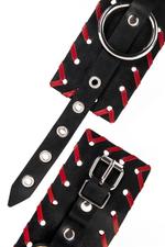 Черные наручники с красной окантовкой (Цвет: черный с красным)