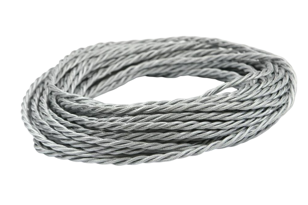 Ретро провод витой Серебристый Шелк Interior Wire Магус ТМ ПВР-СРШ / 2х1,5