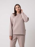 Свитшот "Серая дымка" с вышивкой женский утепленный