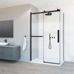 Душевой уголок Комо Софт (Como Soft) Vincea VSR-1CS1013CLB, 1300*1000, черный, стекло прозрачное
