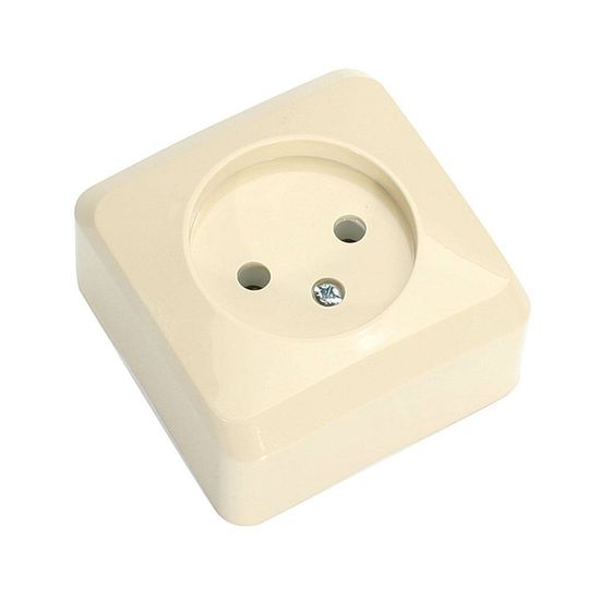 Розетка MAKEL 1-местная кругл.крем б/з о/п 16А 250В