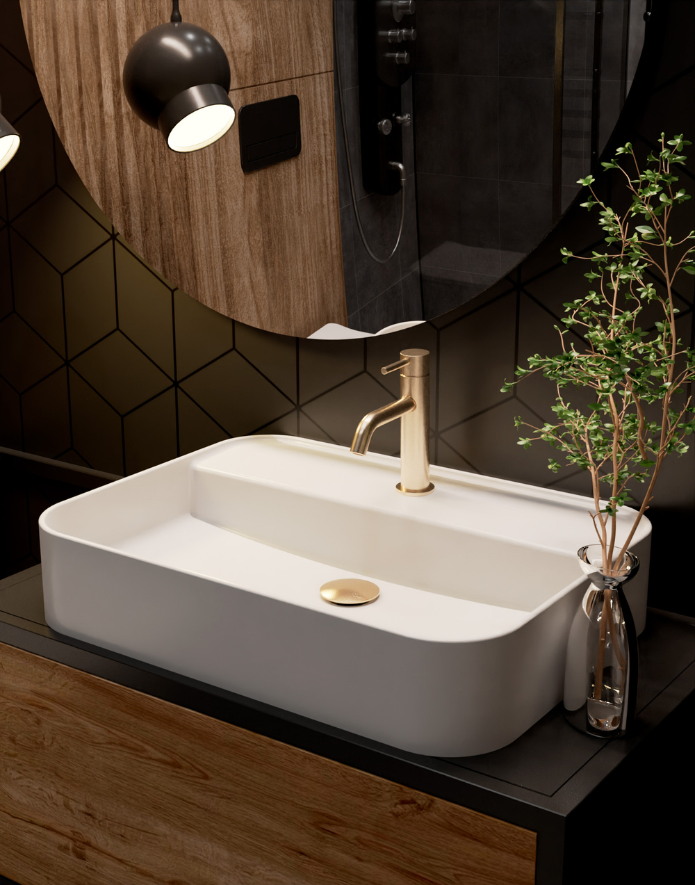 AQM 6210BG Siena Смеситель для раковины однорычажный 82мм, Brushed gold