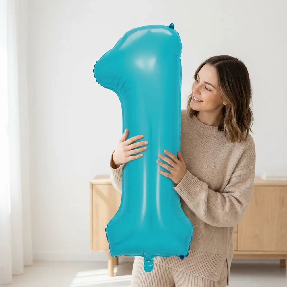 Шар фольгированный 32'/81см «Цифра «1» (голубой)