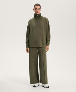 Oysho Мягкая на ощупь толстовка с застежкой-молнией до середины груди, хаки