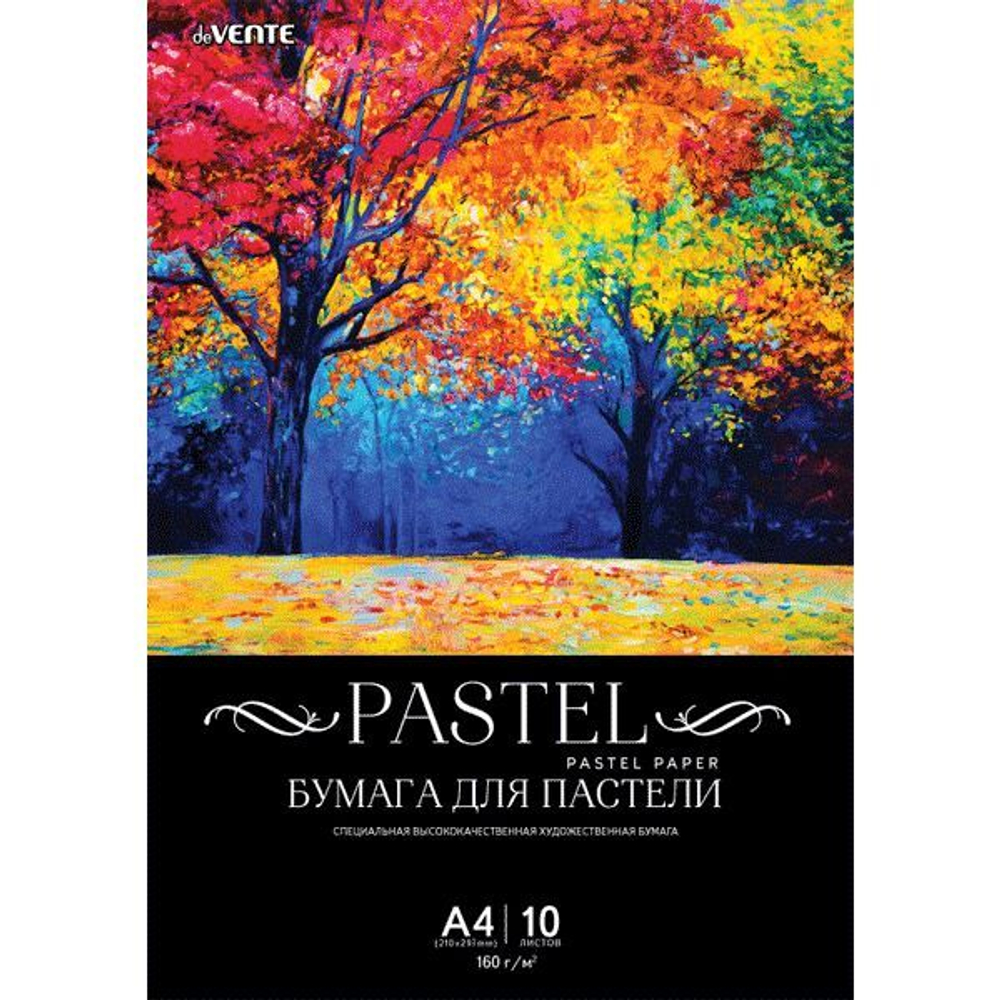 Бумага для пастели  A4 10л. 160 г/м2  "deVENTE" черная