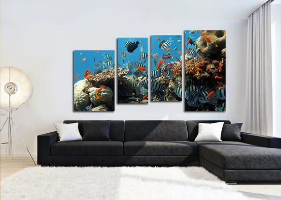 Модульная картина "Рыбный переполох"