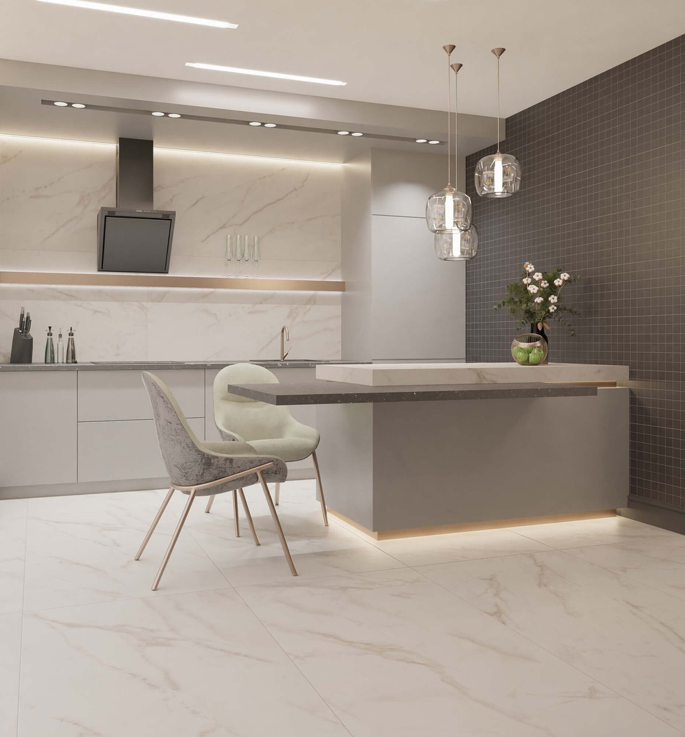 Глазурованный керамогранит Estima Melody МО102 60x120 см 1.44 м² неполированный цвет бело-бежевый