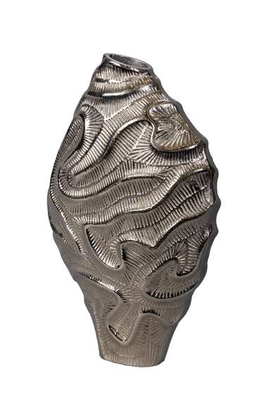 Ваза для цветов фигурная большая серебро